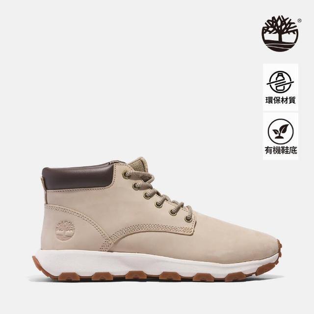 【Timberland】男款淺米色中筒休閒鞋(A67AWEN7)