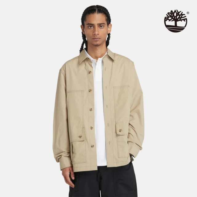Timberland 男款米色混合材質襯衫外套(A5U5UDH4)