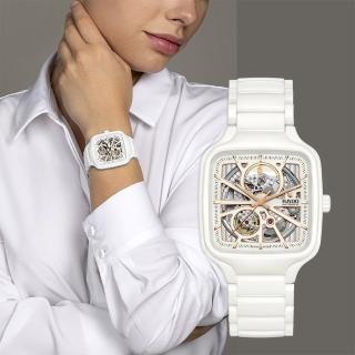 【Rado 雷達表 官方授權】True真我系列方形開芯自動機械錶-38mm R03 年中慶 推薦(R27073012)