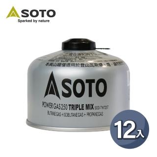 【SOTO】日本SOTO 高山瓦斯罐230g SOD-TW725T 12入組(登山瓦斯罐 攻頂爐罐裝瓦斯瓶)