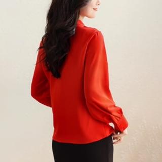 【LANNI 藍尼】★寬袖V領OL修身上衣(七分袖/泡泡袖/公主袖/女裝/長袖)