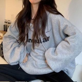【ONEY 歐妮】★寬鬆韓版連帽加絨衛衣(女上衣/長袖/保暖)