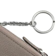 【Balenciaga 巴黎世家】簡約經典品牌LOGO小牛皮鑰匙圈零錢包(大象灰)
