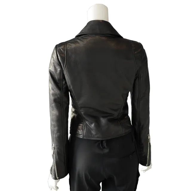 【Balenciaga 巴黎世家】外皮夾克騎士風外套(黑色)