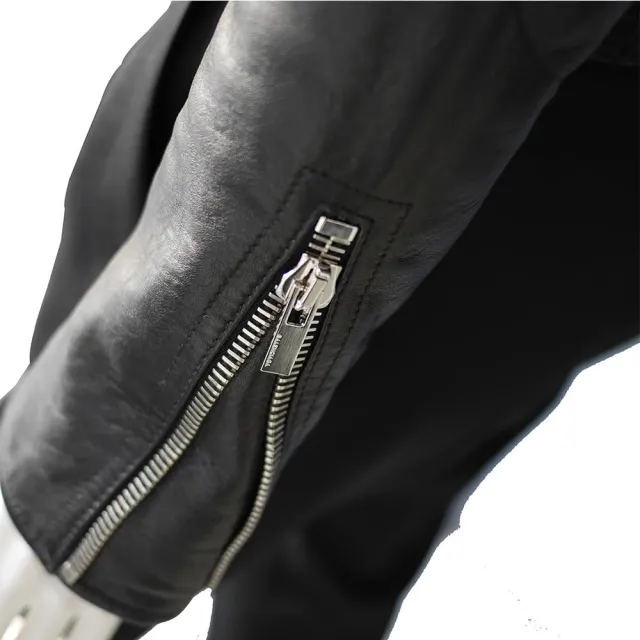 【Balenciaga 巴黎世家】外皮夾克騎士風外套(黑色)