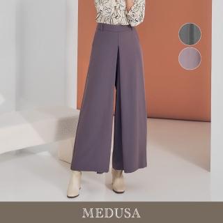 【MEDUSA 曼度莎】現貨-素雅對褶飄逸長寬褲 - 2色（M-XL）｜女長褲 褲子 冬新品(201-71802)