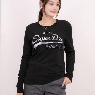 【Superdry】女長袖 長T 迷彩立體感logo 純棉 薄長袖 圓領 長袖 長T T恤 土耳其製 平輸品(長袖 8421AB3)