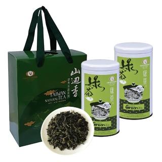 【百香】臺灣自然農法綠茶 茶葉 80公克x2罐組 禮盒 年節送禮(百香茶葉 100%臺灣茶 綠茶 茶葉禮盒 送禮)