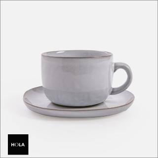【HOLA】NOSSE Svelte陶瓷杯盤組350mL 灰白