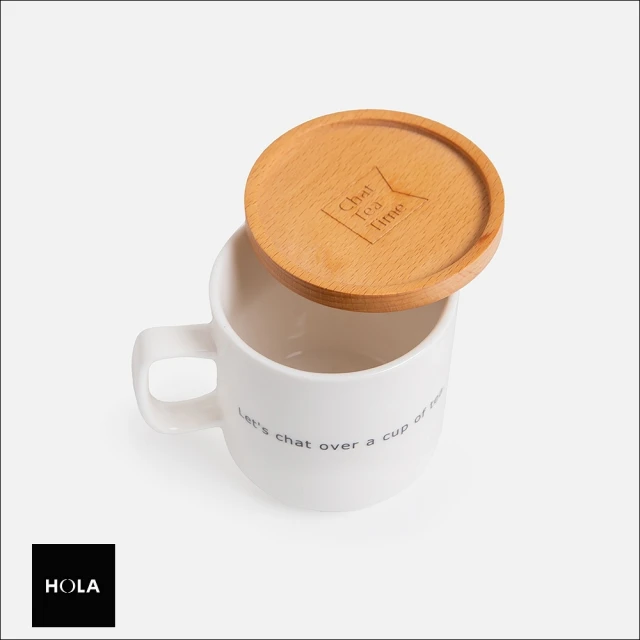 HOLAHOLA 午茶時光木蓋字母馬克杯-F
