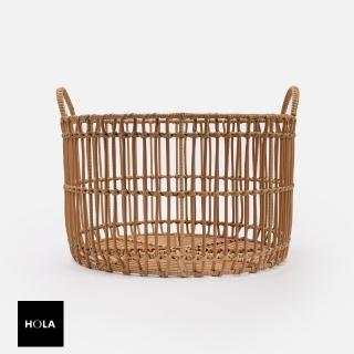 【HOLA】艾禮思手工編織直條紋收納籃Ｍ