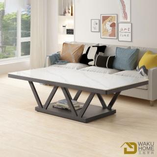【WAKUHOME 瓦酷傢俱】輕奢風5.8尺大理石巖板大茶几A005-128