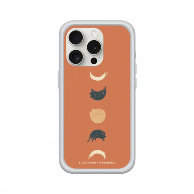 【RHINOSHIELD 犀牛盾】iPhone 12 mini/Pro/Max Mod NX MagSafe兼容 手機殼/貓咪月象-橘(I Love Doodle)