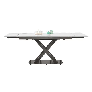 【Hampton 漢汀堡】赫菲爾6.6尺岩板圓角伸縮餐桌(一般地區免運費/餐桌/桌子/岩板桌)