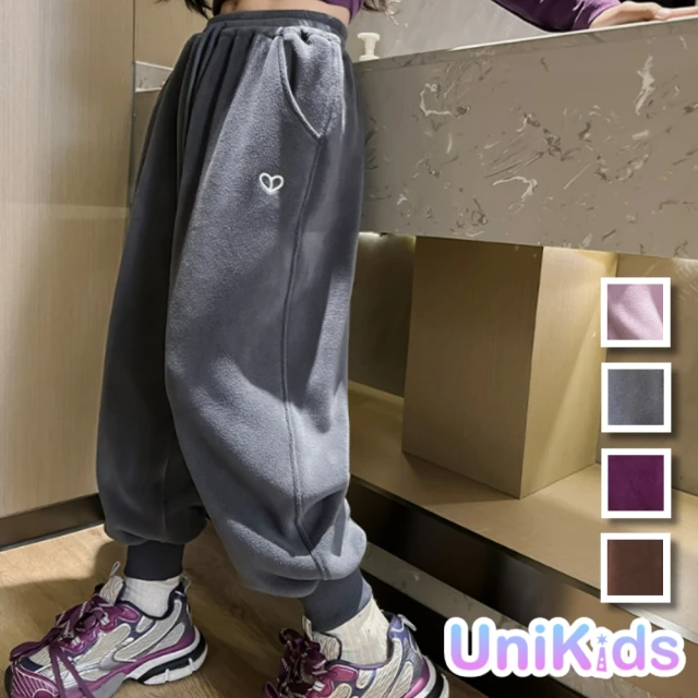 UniKids 中大童裝燈芯絨長褲 一體絨束腳設計 女大童裝