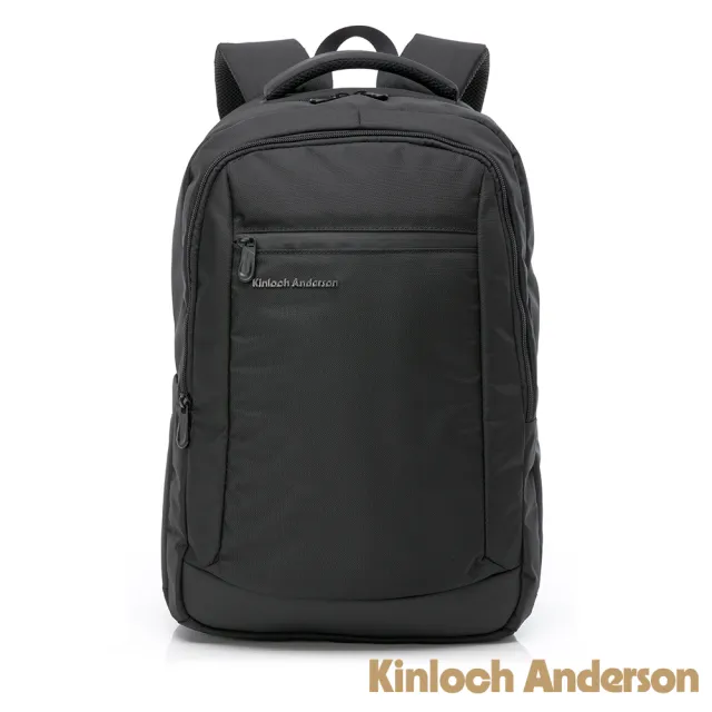 【Kinloch Anderson】菁英姿態 極簡造型大容量前袋拉鍊後背包(黑色)