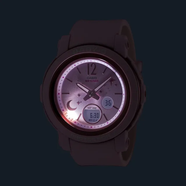 【CASIO 卡西歐】群星光輝寬型錶面時尚腕錶 星辰粉 41.5mm(BGA-290DS-4A)
