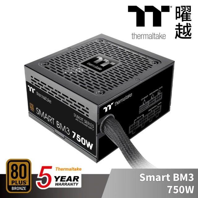 Thermaltake 曜越Thermaltake 曜越 Smart BM3 750W 銅牌 認證 電源供應器 半模組 支援ATX3.0(PS-SPD-0750MNFABT-3)