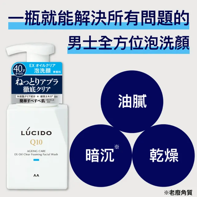 【日本LUCIDO倫士度】男士全效泡洗顏150ml*2