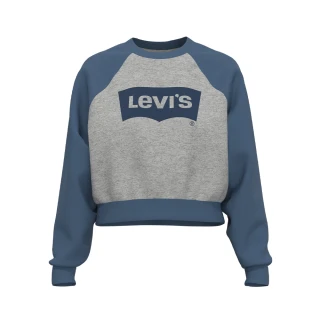 【LEVIS 官方旗艦】女款 復古學院風短版重磅大學T 學院藍 熱賣單品 18722-0074