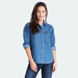 【LEVIS 官方旗艦】女款 牛仔襯衫 / 中藍水洗 / 春夏形象款 熱賣單品 16786-0002