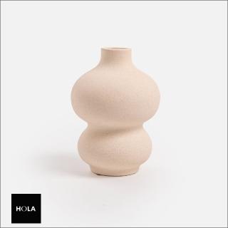 【HOLA】陶瓷葫蘆型裝飾花器15cm 米白