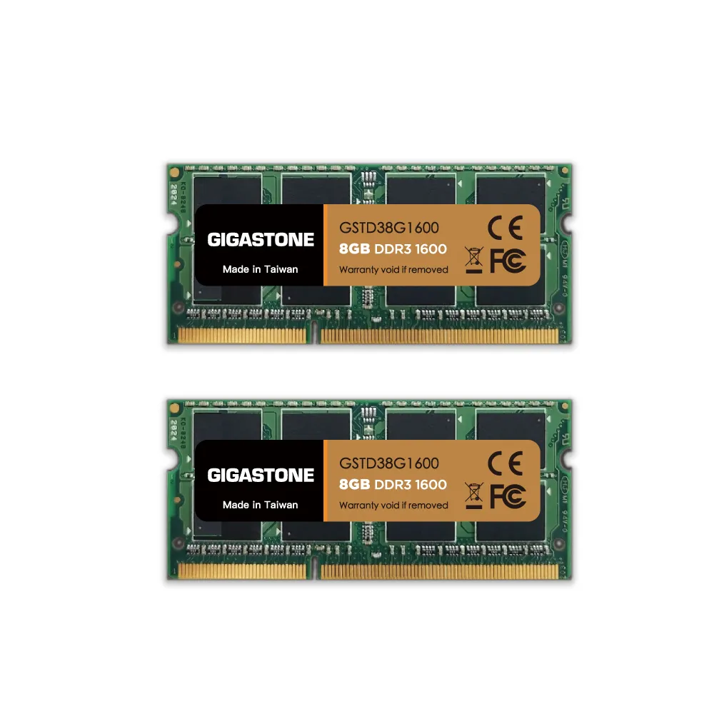 【GIGASTONE 立達】DDR3 1600MHz 16GB 筆記型記憶體 2入組(NB專用/8GBx2)