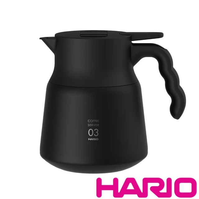HARIOHARIO V60不鏽鋼保溫咖啡壺黑PLUS 800(VHSN-80-B)