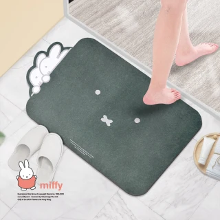 【Miffy米飛】台灣製 10秒頂吸軟式珪藻土吸水地墊-百貨專櫃款(60x40cm)