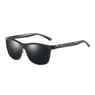 【MEGASOL】UV400防眩偏光太陽眼鏡時尚男女中性大框墨鏡(鋁鎂合金矩方框XD-8587-多色選)