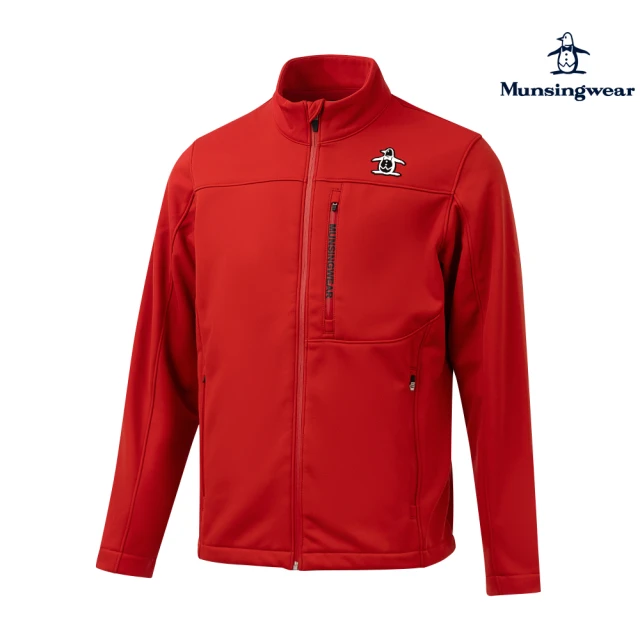 Munsingwear 企鵝牌 男款桃紅色立領防潑水機能外套 MGSL6608