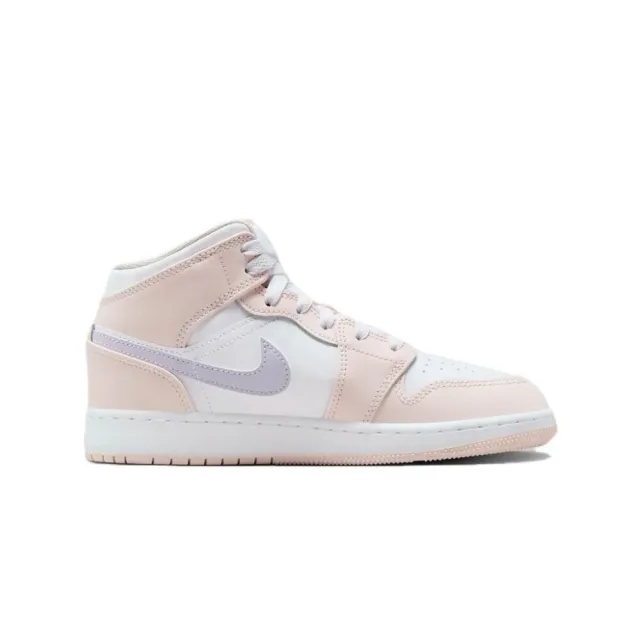 NIKE 耐吉】Air Jordan 1 Mid Pink Wash 白粉AJ1 大童鞋休閒鞋輕盈緩衝