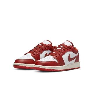 【NIKE 耐吉】休閒鞋 女鞋 大童 運動鞋 AJ1 AIR JORDAN 1 LOW SE GS 紅白 FJ3465-160