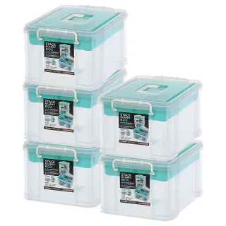 【KEYWAY 聯府】手提雙層整理箱15L（5入）收納箱H15