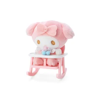 【SANRIO 三麗鷗】寶寶系列 造型玩偶附鍊&嬰兒搖椅 美樂蒂