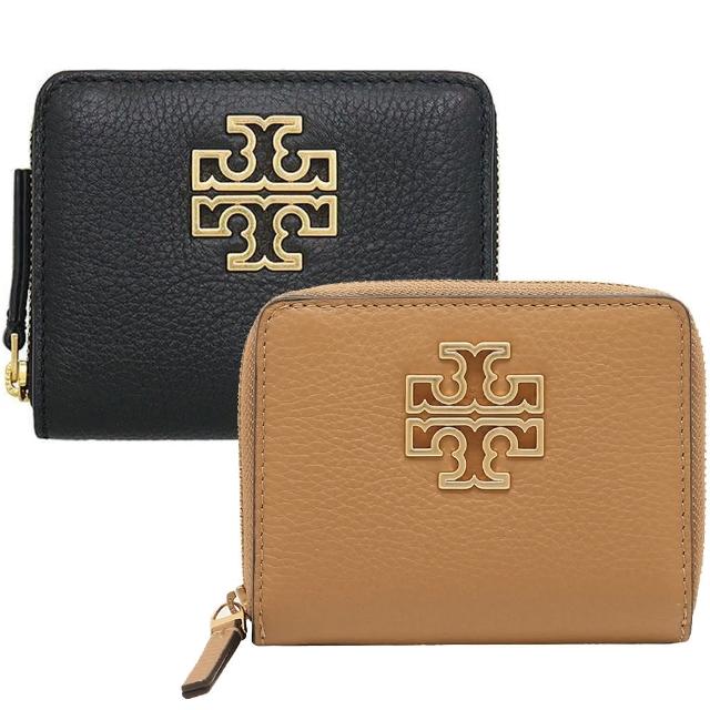 【TORY BURCH】BRITTEN簍空大LOGO皮革零錢包對折短夾(2色)