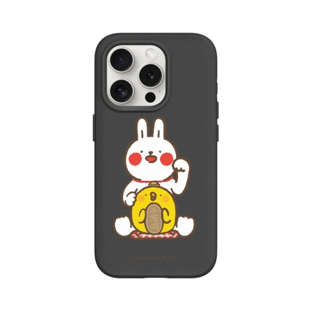【RHINOSHIELD 犀牛盾】iPhone 14/Plus/Pro/Max SolidSuit背蓋手機殼/招財(懶散兔與啾先生)