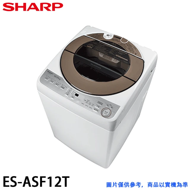 SHARP 夏普 12KG 不鏽鋼無孔槽變頻洗衣機(ES-ASF12T)