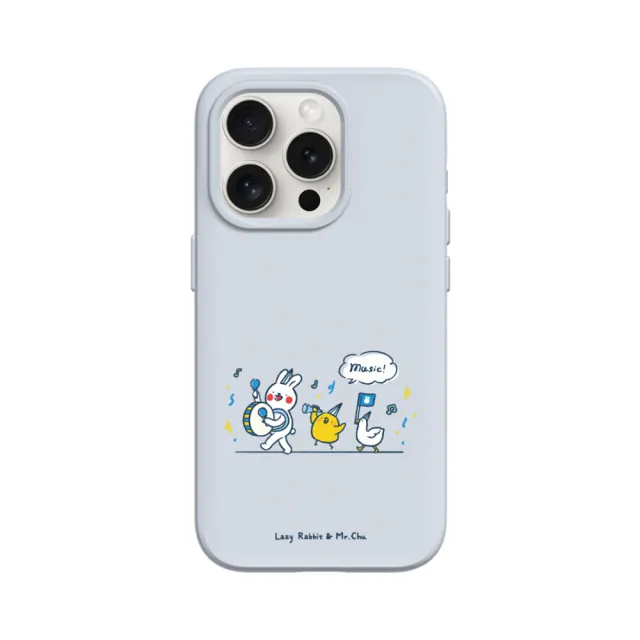 【RHINOSHIELD 犀牛盾】iPhone 11/Pro/Pro Max SolidSuit背蓋手機殼/music!(懶散兔與啾先生)