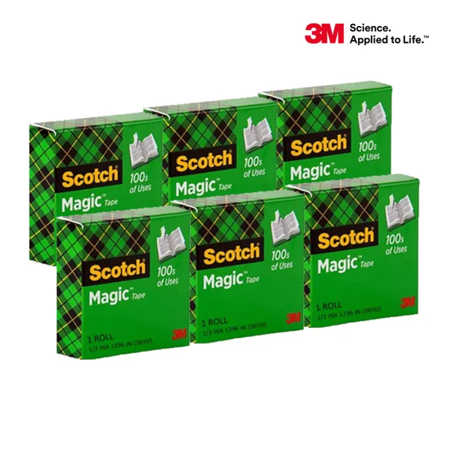 【3M】Scotch 隱形膠帶 （810 1/2  36yd）6入(隱形膠帶)