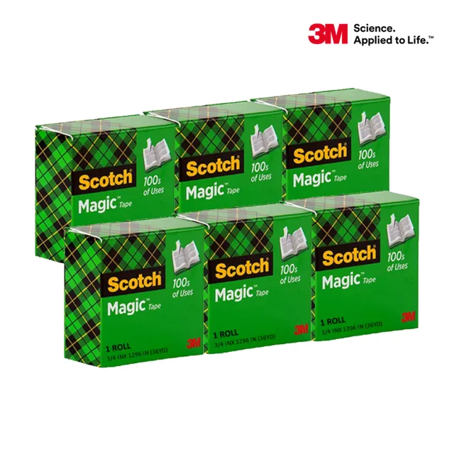 【3M】Scotch 隱形膠帶 （810 3/4  36yd）6入(隱形膠帶)