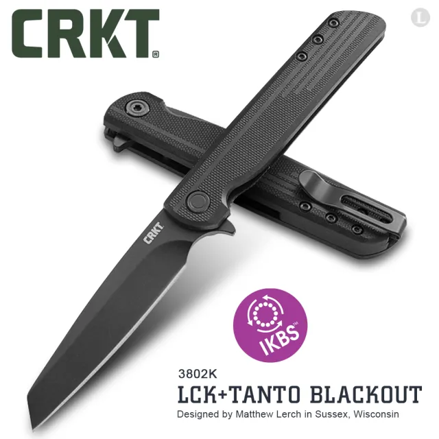 【CRKT】LCK + TANTO BLACKOUT 折刀(#3802K)