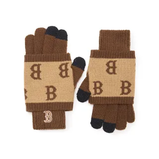 【MLB】童裝 針織手套 MONOGRAM系列 波士頓紅襪隊(7AGLM0136-43BGD)