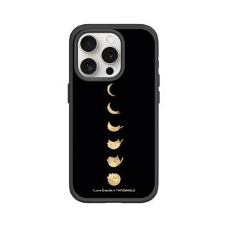 【RHINOSHIELD 犀牛盾】iPhone 14/Plus/Pro/Max SolidSuit背蓋手機殼/貓咪月象-黑(I Love Doodle)