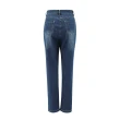 【ILEY 伊蕾】俏麗花卉刺繡牛仔窄管褲(藍色；M-2L；1233338607)