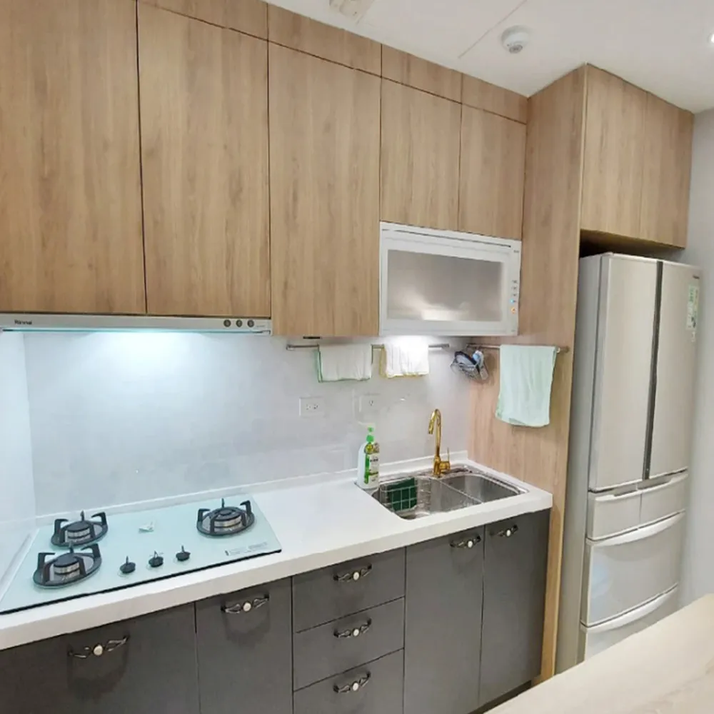 【MIDUOLI 米多里】工藝之美一字型廚櫃 含冰箱上櫃 含三機(米多里設計/工藝之美)