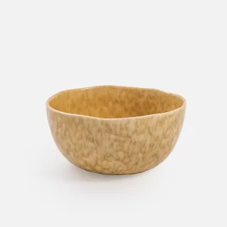 【HOLA】WAGA 斑斕陶瓷亮釉深碗14.5cm 黃