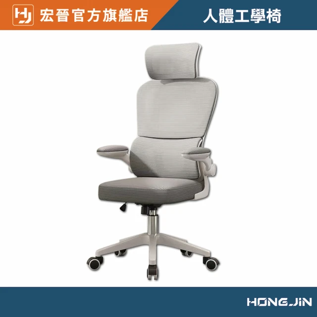 Hongjin 人體工學椅 升降辦公椅 電腦椅 會議椅 辦公躺椅(立體包覆護腰辦公椅)