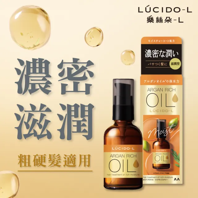 【LUCIDO-L 樂絲朵-L】摩洛哥精華油60ml+髮膜220g(滋潤型)