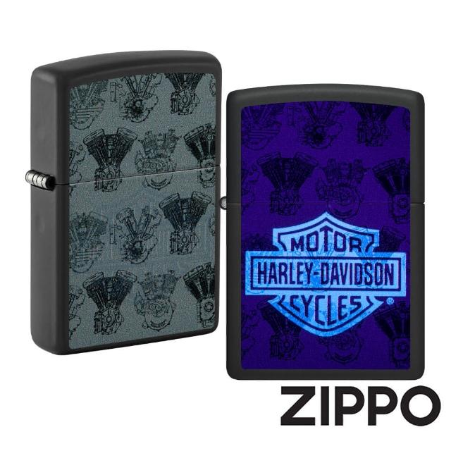 【Zippo】Harley-Davidson引擎圖案-螢光-防風打火機(美國防風打火機)